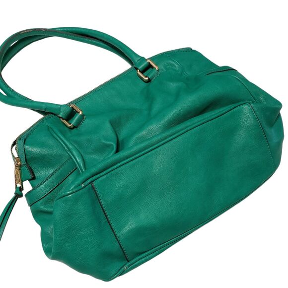 Liz Claiborne Green Faux Leather Satchel / Shoulder Purse - Picture 2 of 11